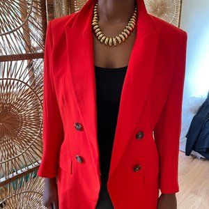 Veronica beard /SZ 12/Women’s Red Dinah Dickey Jacket COLOR POPPY